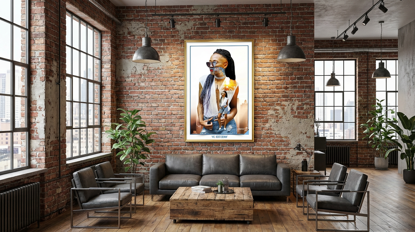 Ms. Rexti Denim portrait displayed in The Modern Living Space