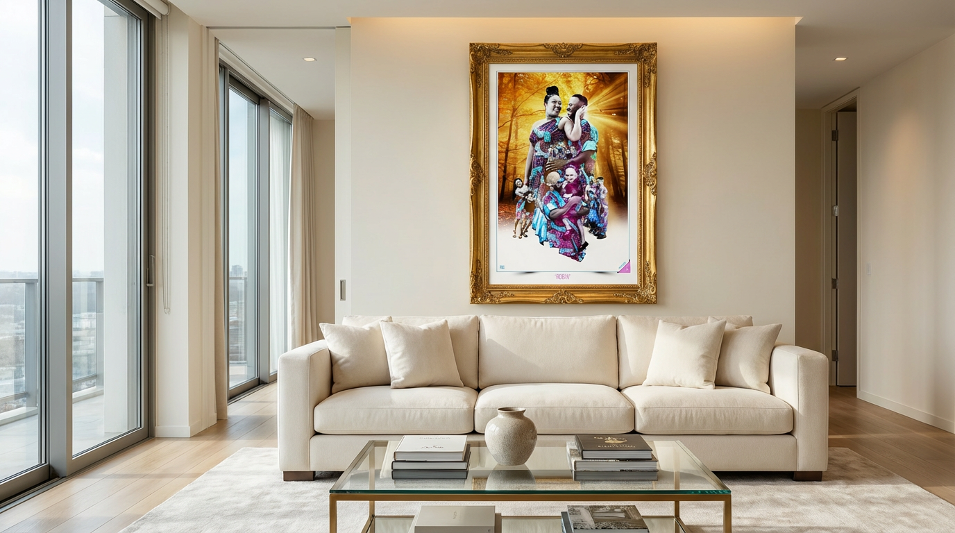 Robin portrait displayed in The Living Room