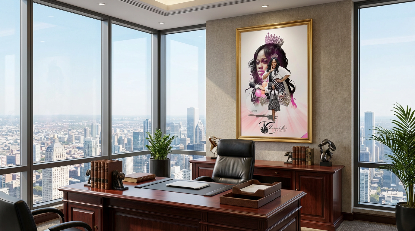 Victoria "Chandelier" portrait displayed in The Executive Office